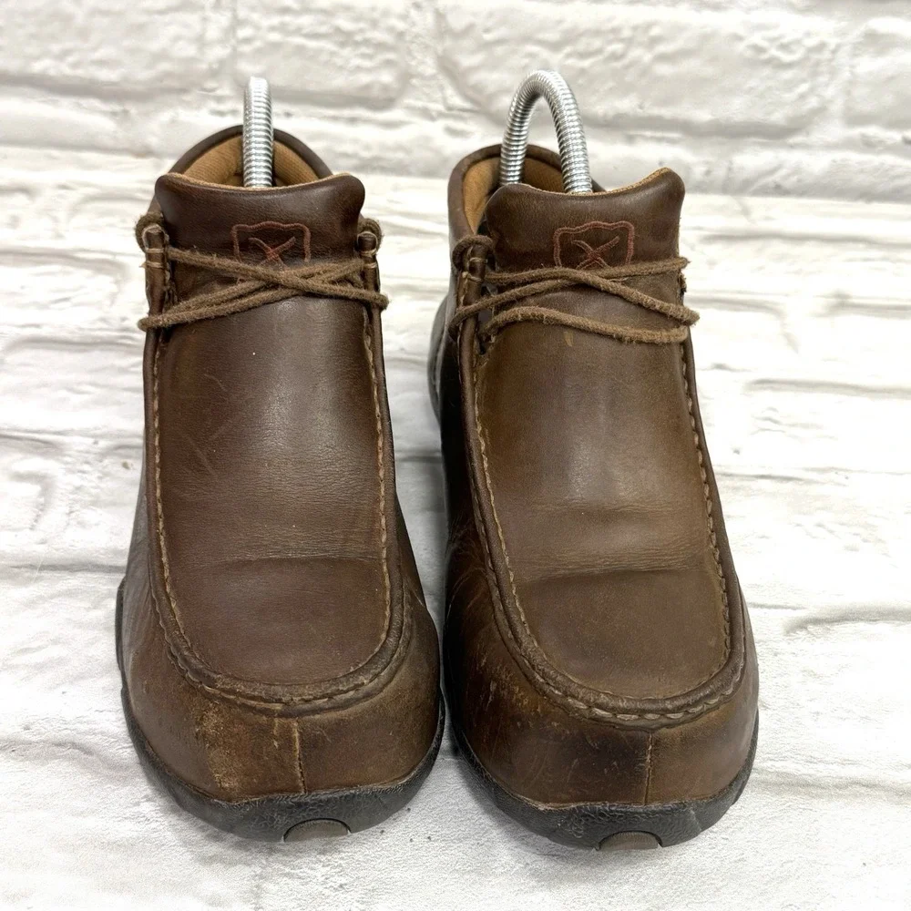 Twisted X‎ Chukka Driving Moc Boots Mens 6.5 M Brown Leather Barn Chore WDMCTM1